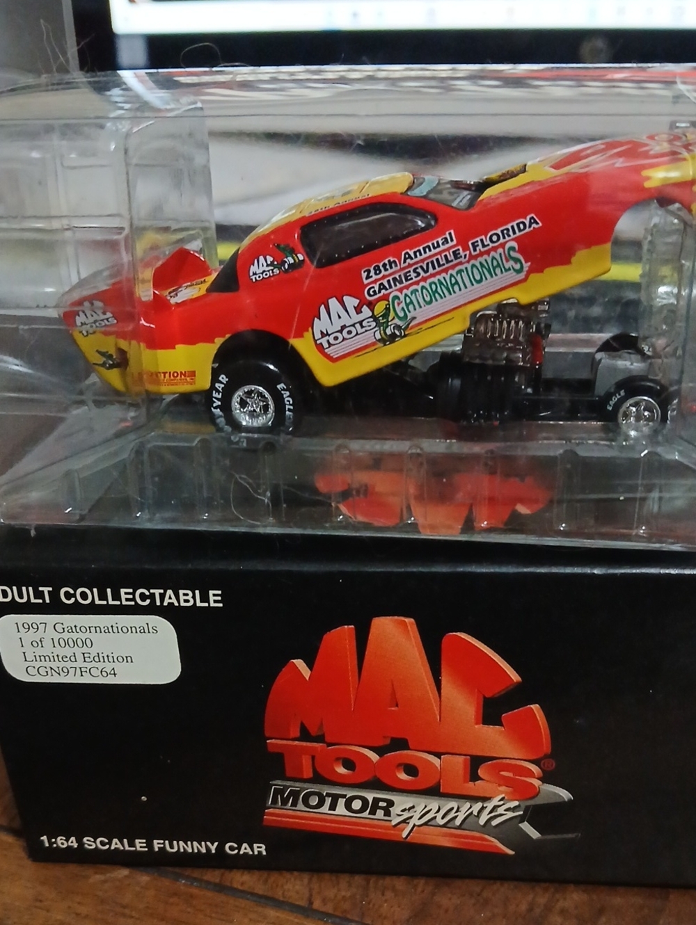 MAC Tools Red and Yellow Funny Car Toy Collectible 28th Gatornationals